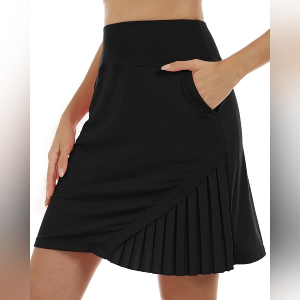 NWOT MoFiz Black Tennis Pleated Skort